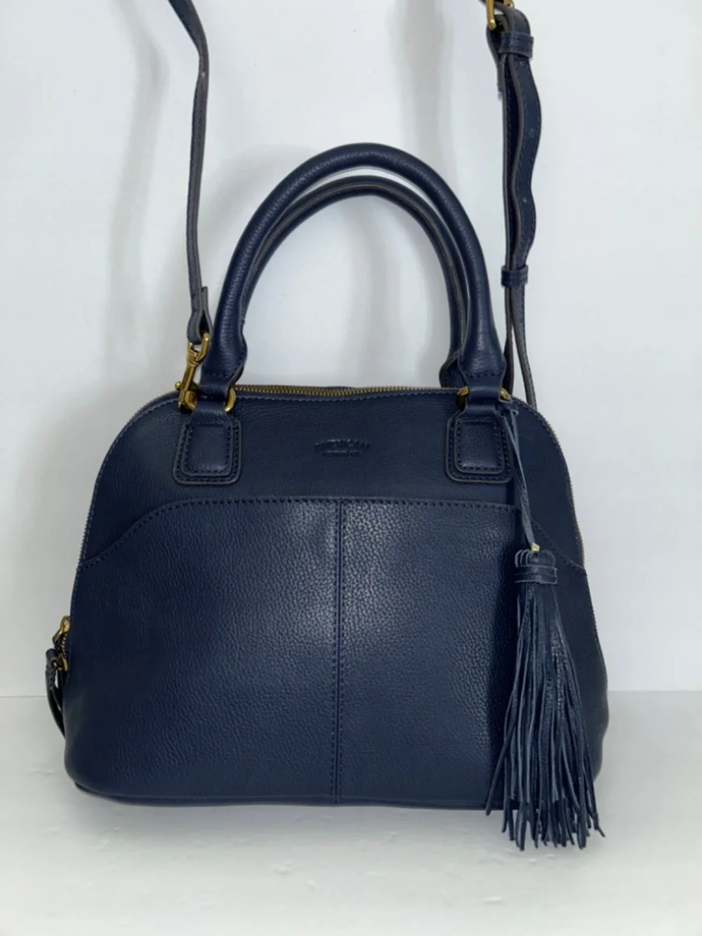 American Leather Co. Meadow Convertible Satchel in Navy Blue
